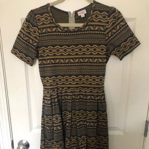 Navy & Mustard Lularoe Amelia Dress